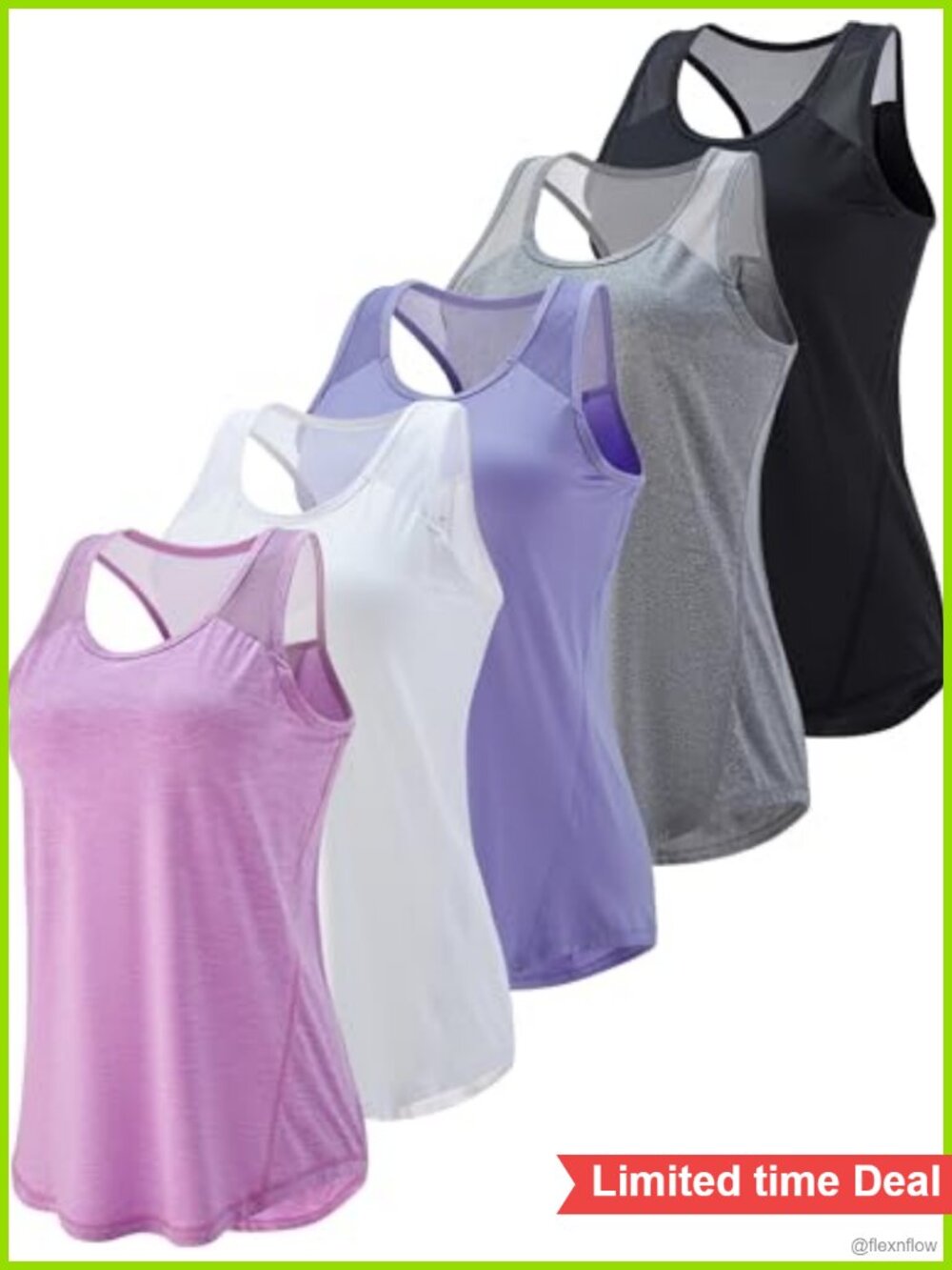Women's Racerback Workout Tank Tops 5 Pack Loose Fit Athletic Activewear